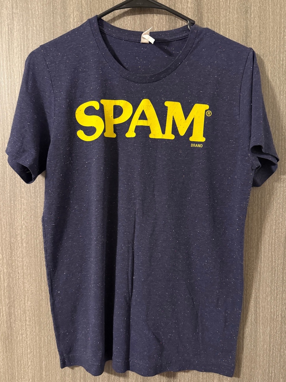 Bella Canvas Speckled Navy Short Sleeve Tee with SPAM Logo